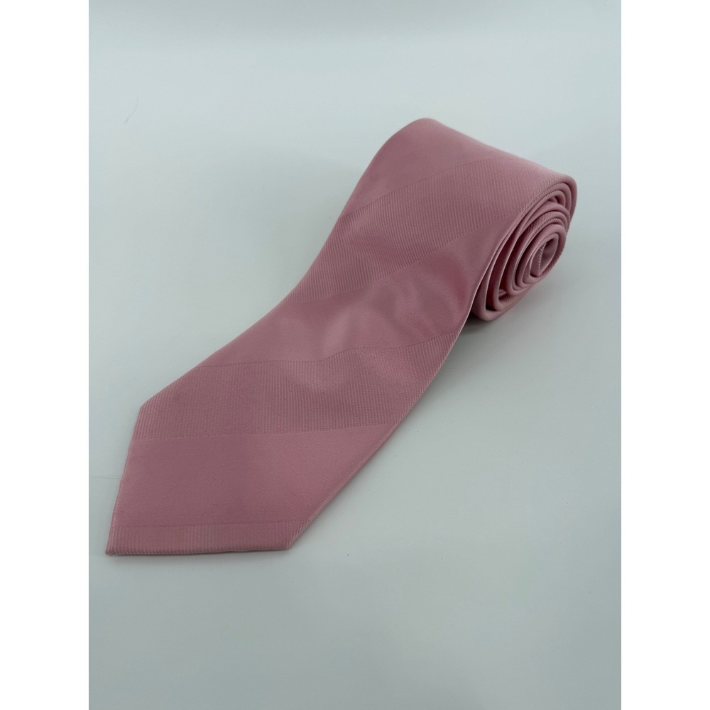 Donald J Trump Signature Collection Pink Silk Striped Necktie Mens Formal Tie